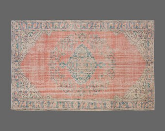 Turkish Rug,Decorative" Rug,Wonderful Turkish Rugs on Sale! FREE SHIPPING! Vintage Rug,Oushak Rug,Rug,Chic Rug,6'2" x 10" feet 188 x 305 cm