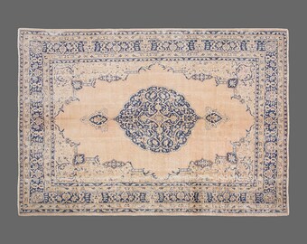 Vintage Turkish Rug 7'11x10'10 | 242x330 cm Wool Rug • Handwoven Boho Carpet • Large Anatolian Area Rug • 1960s Nomadic Decor