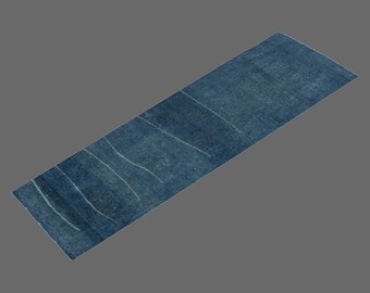 Midnight Drift of Oushak, Vintage Turkish Runner Rug, 2 x 7 ft Rug, Vintage Runner Rug