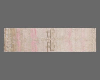 Antique Oushak Runner Rug: Handwoven Turkish Wool Hallway Carpet, 2'10" x 12'8"