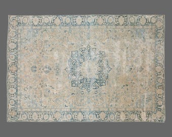 Turkish Rug, Vintage Rug, Area Rug, 10'7 x 15'4 feet, Oushak Rug,322 x 468 cm Rug, Oriental Rug, Handmade Rug, Decorative Rug, Large Rug