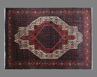 Vintage Wool Rug, Handmade Area Rug, 4.6 x 6.4 ft Rug, Traditional Medallion Rug