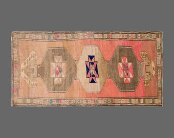 Runner Rug, Kars Rug, 5 x 11 feet, Kars Runner Rug, Vintage Rug,Turkish Rug,Hallway Rug, Floor Rug, Kitchen Rug, Wool Rug, 147 x 330 cm