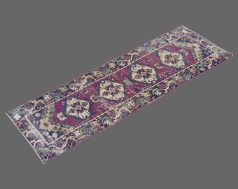 Turkish Rug", Antique Rug, Muted Rug, 3 x 10 feet, Oushak Rug, Vintage Rug, Oriental Rug, Runner Rug, Hallway Rug, Kitchen Rug,Floor Rug