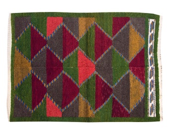 4x5 Moroccan Beni Ourain Rug,Vintage Handmade Wool Tulu Flokati Rug