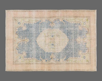 Vintage Wool on Wool Rug 5'6" x 9'0" | 168 x 275 cm, Handwoven Turkish Rug, Bohemian Runner, Nomadic Design, 1960s Anatolian Rug