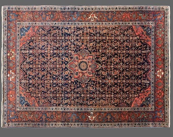 Vintage Turkish Rug, 4.6 x 6.3 feet / 140 x 191 cm, Handwoven Oushak Rug, Antique Nomadic Rug, 80+ Years, Boho Area Rug