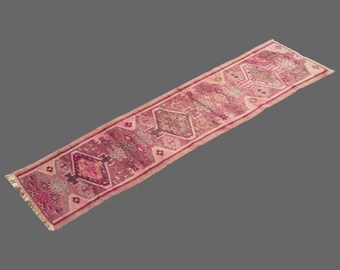Runner Rug", Turkish Rug, Antique Rug, 2.8 x 11.11 feet, Oushak Rug, Vintage Rug, Oriental Rug, Handmade Rug, Hallway Rug", Kitchen Rug