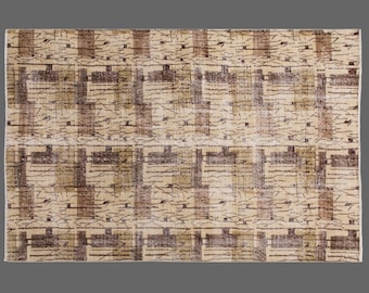 Vintage Turkish Oushak Rug 156 x 230 cm (5'1" x 7'6") – 60+ Yr Old Handwoven Wool Area Carpet | Large Antique Boho Nomadic Decorative Rug