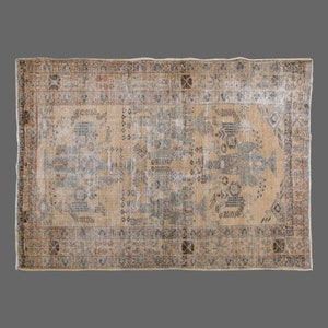 Vintage Rug, Area Rug, Turkish Rug, 4&#39;6 x 6&#39;7 feet, Oushak Rug, Antique Rug, Oriental Rug, Handmade Rug, Decorative Rug, Large Rug,Old Rug