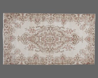 Turkish" Rug, Oushak Rug, 3'10 x 7 feet,Handmade Rug, Area Rug, Decorative Rug, Vintage Rug, Oriental Rug, Anatolian Rug,Wool Rug,Area Rug