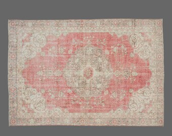 Turkish Rug, Area" Rug, Vintage Rug, 6'9 x 10'2 feet, Anatolian Rug, Antique Rug, Oriental Rug, Handmade Rug, Decorative Rug, Muted Rug