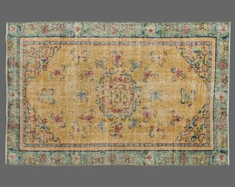 Oushak Rug, Floor Rug, Area Rug, Turkish Rug, Vintage Rug, 4x6 ft rug, Antique Rug, Oriental Rug, Handmade Rug, Decorative Rug, Old Rug