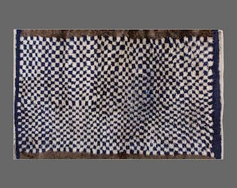 3'3 x 5'9 Moroccan Beni Ourain Rug,Vintage Handmade Wool Tulu Flokati Rug