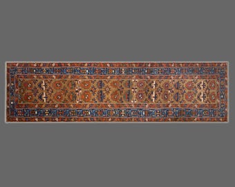 Handwoven One-of-a-Kind Vintage Oushak Runner 108x445 cm (3.5x14.6 ft) | 90+ Years Old