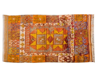 4x7 Shaggy vintage Turkish Handmade Tulu rug,Bohemian Wool Beni Ourain Rug,Flokati Rug