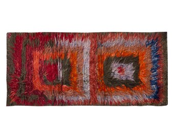 3x8 Shaggy vintage Turkish Handmade Tulu rug,Kurdish Adiyaman Antique Wool Tulu Rug