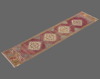Runner Rug", Antique Rug, 2 x 9 feet, Oushak Rug, Vintage Rug, Turkish Rug, Hallway Rug, Floor Rug, Kitchen Rug, Wool Rug, Old Rug