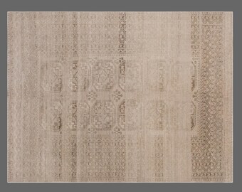Artisan Crafted Oushak Rug – 248x310 cm / 8'2" x 10'2" – 60+ Yr Vintage Hand-Spun Wool, Turkish Boho & Caucasian Motifs