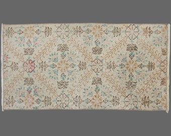 2x4 rug, 1.12 x 3.10 rug, Turkish Rug, Vintage Rug, Area Rug, Oushak Rug, Antique Rug, Oriental Rug, Handmade Rug, Old Rug, Wool Rug