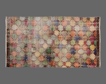 Area Rug, Turkish Rug, Vintage Rug, 3'3 x 6'9 feet, Antique Rug, Oriental Rug, Handmade Rug, Decorative Rug, Oushak Rug,Old Rug