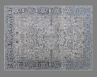 Turkish Vintage Rug 6'9" x 9'2" (205x280 cm), 60+ Years Old Handmade Oushak Rug, Antique Rug, Area Rug, Bohemian Rug