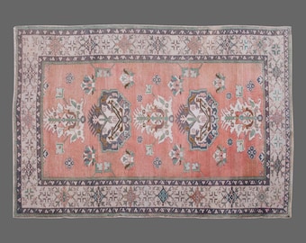 Area Rug, "Turkish Rug, Vintage Rug, 4'8 x 7 feet, Oushak Rug, Antique Rug, Oriental Rug, Handmade Rug, Decorative Rug, Large Rug, Old Rug