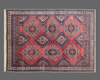 Bohemian Turkish Oushak Rug, 60+ Years Old – Handwoven Wool on Wool, Naturally Dyed, Vintage Anatolian Design – 250x350 cm / 8.2x11.5 ft