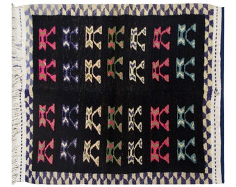 4x5 Turkish Handmade Wool Shaggy Rug,Bohemian Beni Ourain Rug,Flokati Rug