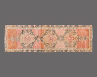 Echoes of the Highlands, Vintage Kurdish Runner, 3 x 9 ft Rug, Vintage Runner Rug