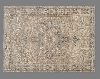 Vintage Turkish Rug, 253x347 cm (8.3x11.4 ft), Oushak Area Rug, Antique Handmade Rug, 60+ Years, One of a Kind Old Rug