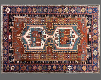 Handmade Vintage Turkish Oushak Rug 137x210 cm | Wool on Wool Area Rug 4.5x6.9 ft | Boho Antique Oriental Decorative Rug, Washed & Ready
