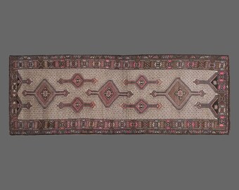 Runner Rug", Antique Rug, 4'6 x 13'8 feet, Oushak Rug, Vintage Rug, Turkish Rug, Hallway Rug, Floor Rug, Kitchen Rug, Wool Rug, Old Rug