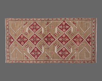 Vintage Rug, Area Rug, Turkish Rug, 4'4 x 8 feet, Oushak Rug, Antique Rug, Oriental Rug, Handmade Rug, Decorative Rug, Old Rug