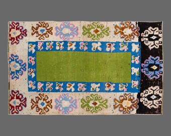 Garden Jewel of Oushak, Vintage Turkish Rug, 3 x 5 ft Rug, Vintage Rug