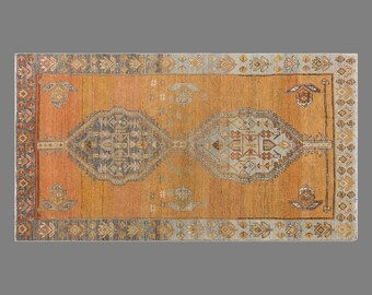 Vintage Turkish Oushak Rug – Handwoven Wool, 60+ Years Old, 105 x 205 cm
