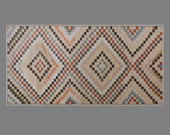 Handmade Turkish Rug 122x236 cm (4'0" x 7'9"), Vintage Oushak Wool, 60+ Years Old Antique Area Piece