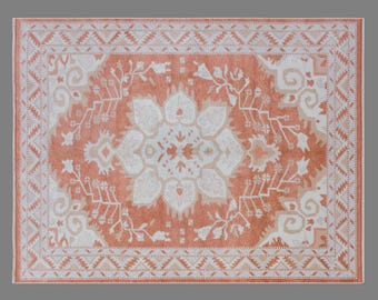 Vintage Turkish Kars Rug 240 x 330 cm | 7'10" x 10'10" ft Handmade Wool Carpet, Antique Tribal Area Rug, 60+ Years