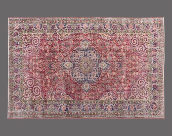 5x9 Turkish Area Rug, Vintage Rug, Wool Carpet, Living Room Area Rug, Traditional Design, 5x9 Carpet