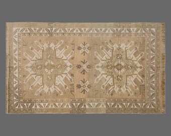 Vintage Turkish Rug, 6x10 Rug, Handwoven Wool Carpet, Large Area Rug, 6x10 Carpet, Area Rug