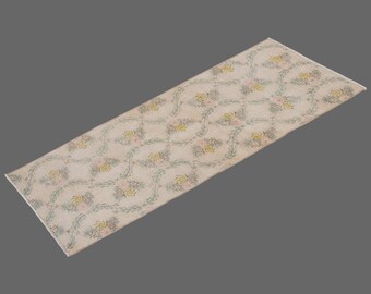 Hallway Runner "Rug 2.3" x 6.11" Vintage Ushak Runner Rug, Size: 69 x 210 cm,Pale Muted colors rug,Distressed Rug,Area Rug,Kitchen Rug