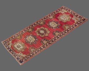 5'3 X 13’3 Floor" Turkish Runner,Oushak Rug Runner,Vintage Runner Rug,Oushak Rug Runner,Handmade Rug,Floor rug runner,Home Decor Rug Runner