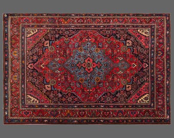 Muted Colors, Decorative Rug, Vintage Turkish Oushak Rug 5'0" x 7'0" | 146x214 cm, Handwoven Antique Area Rug, Boho Nomadic Wool Rug, 60+YO