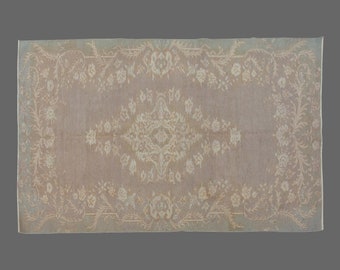 Turkish Rug, Vintage Rug, 6 x 10 feet, Oushak Rug, Antique Rug, Oriental Rug, Handmade Rug, Decorative Rug, Muted Rug, Old Rug,Area Rug