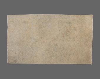 2x4 Vintage Beige Area Rug,Low Pile Handmade Vintage Rug,Muted Bohemian Rug