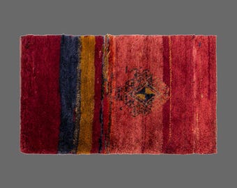 3x5 Turkish Konya Karapınar Rug, Vintage Handmade Wool Rug, Tulu Flokati Rug