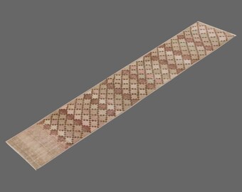 Turkish Rug", Antique Rug, Muted Rug, 1'8 x 7'3 feet, Oushak Rug, Vintage Rug, Oriental Rug, Runner Rug, Hallway Rug, Kitchen Rug,Floor Rug
