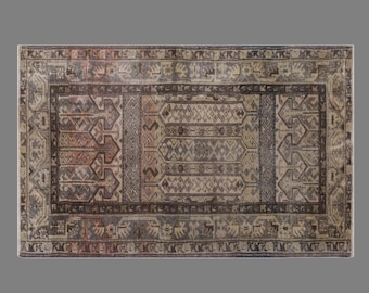 Oushak Rug, Floor Rug, Area Rug, Turkish Rug, Vintage Rug, 60+ Yr Old, 100 x 156 cm (3'3 x 5'1 ft), Antique Rug, Oriental Rug,