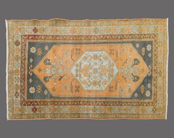 Echoes of Anatolia, Vintage Turkish Rug, 4 x 6 ft Rug, Vintage Rug