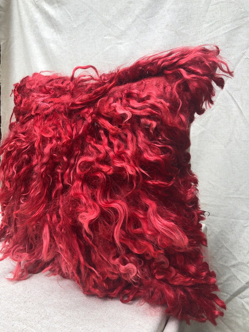 Handmade Pillow,Tulu Pillow,Turkish Pillow,Ethnic Pillow,Red Color,Large Pillow,Cushion Cover,Tribal Pillow,Lumbar Pillow,16x18inches,